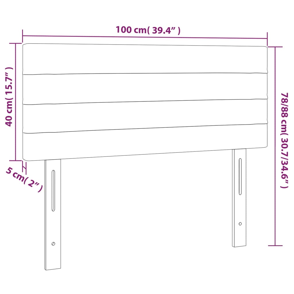 Headboard Dark Grey 100 cm Fabric