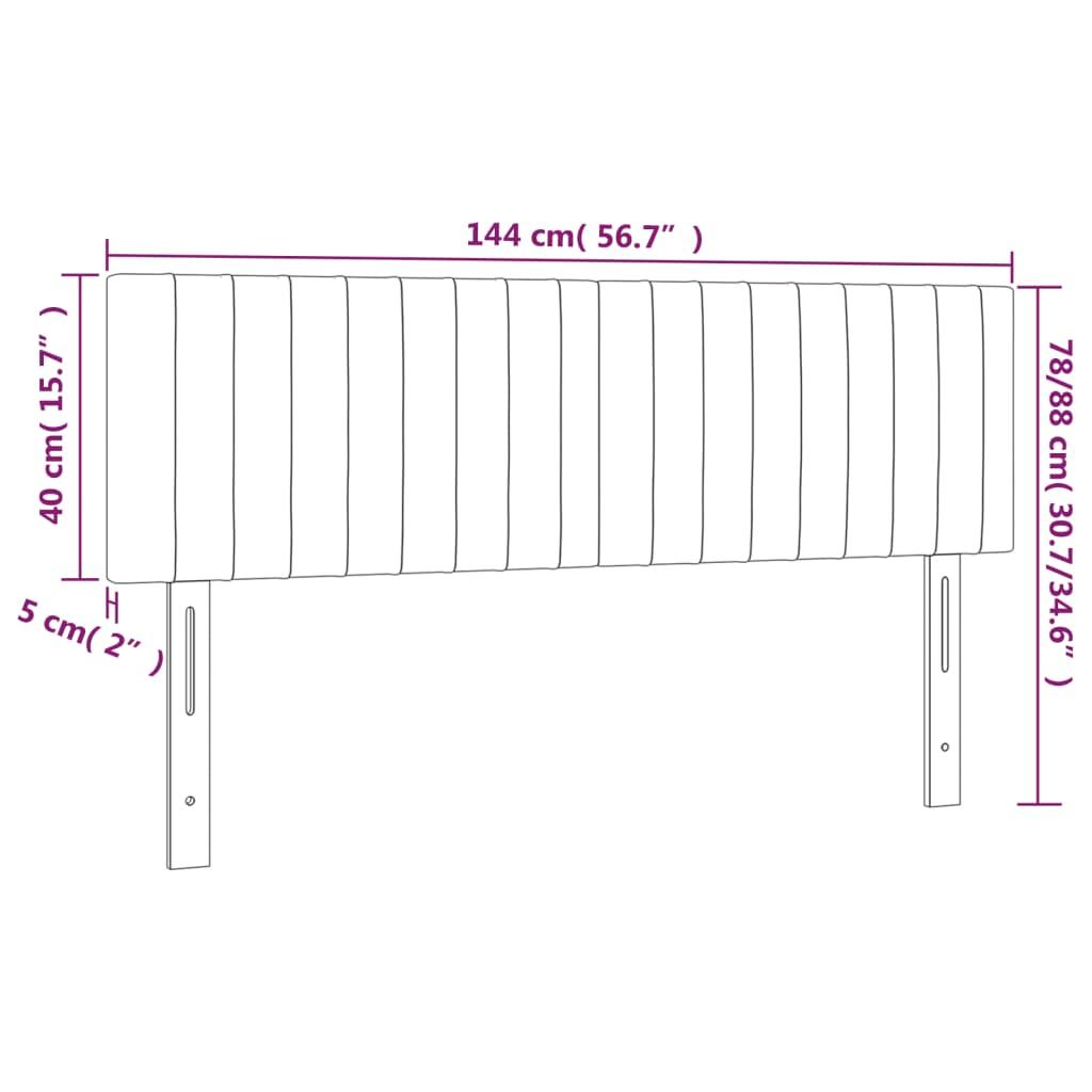 Headboards Dark Grey 144x5x78/88 cm Fabric