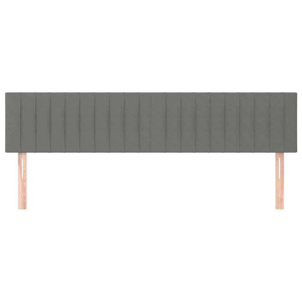 Headboards Dark Grey 200x5x78/88 cm Fabric