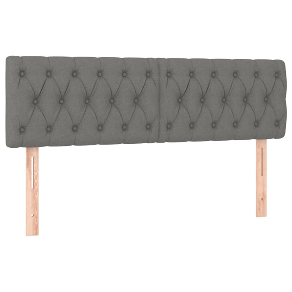 Headboards Dark Grey 144x7x78/88 cm Fabric