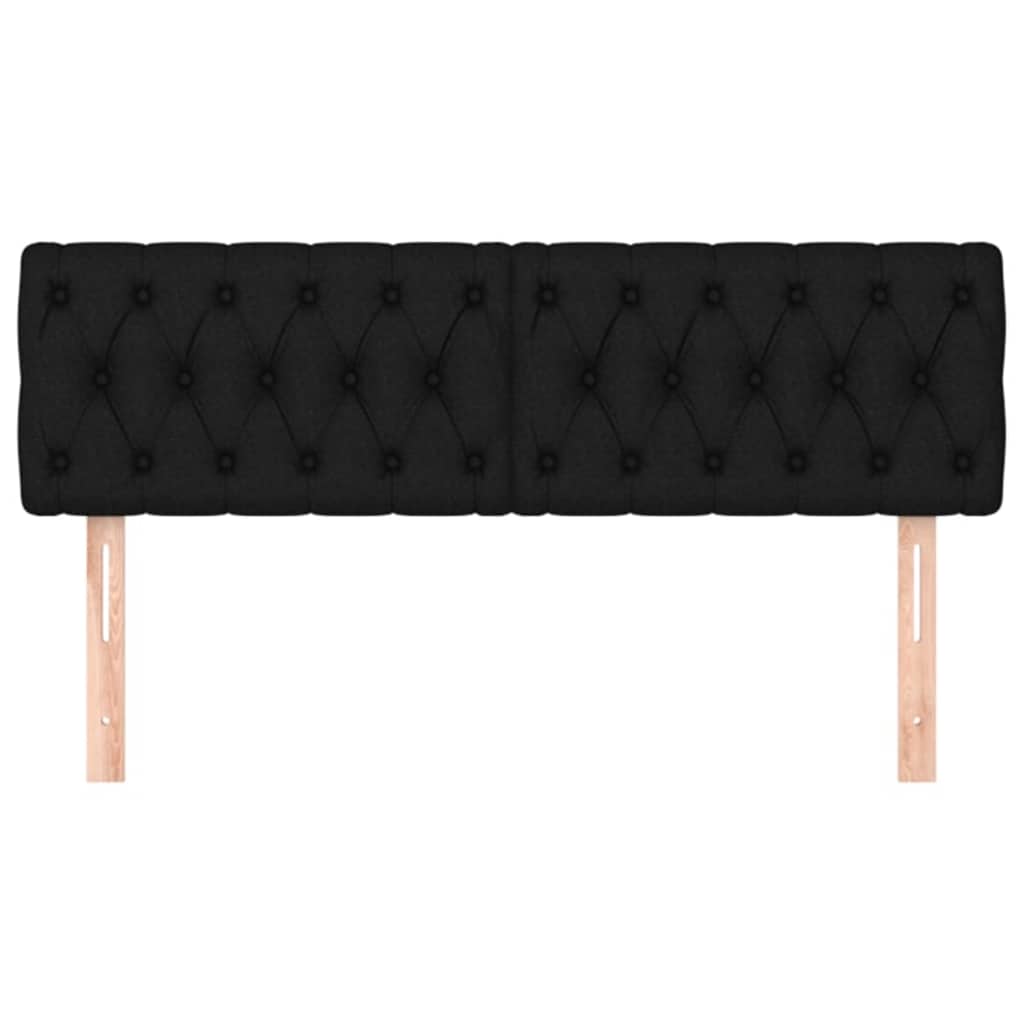 Headboards Black 144x7x78/88 cm Fabric