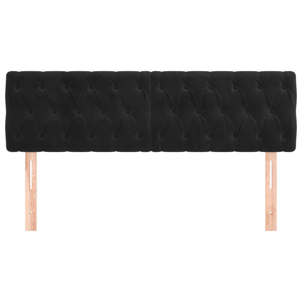 Headboards Black 160x7x78/88 cm Velvet