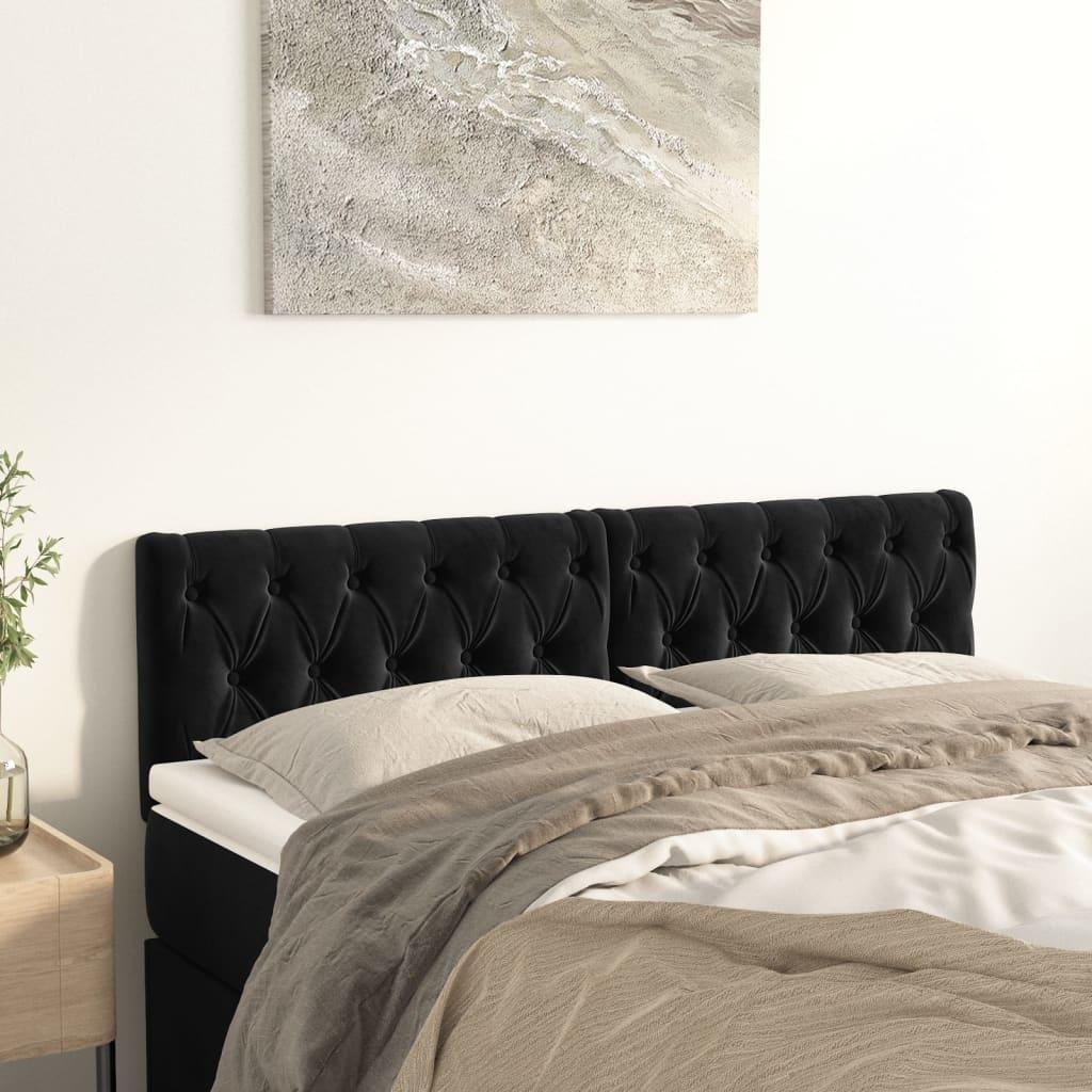 Headboards Black 160x7x78/88 cm Velvet