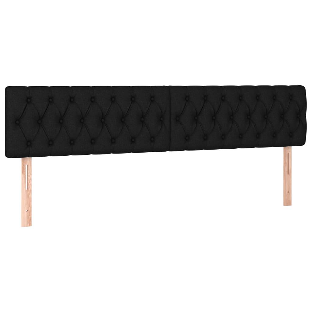 Headboards Black 200x7x78/88 cm Fabric