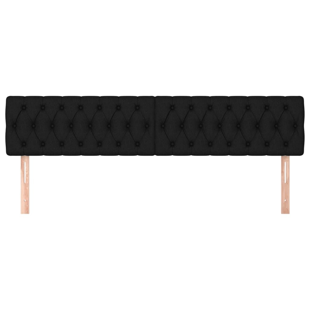 Headboards Black 200x7x78/88 cm Fabric
