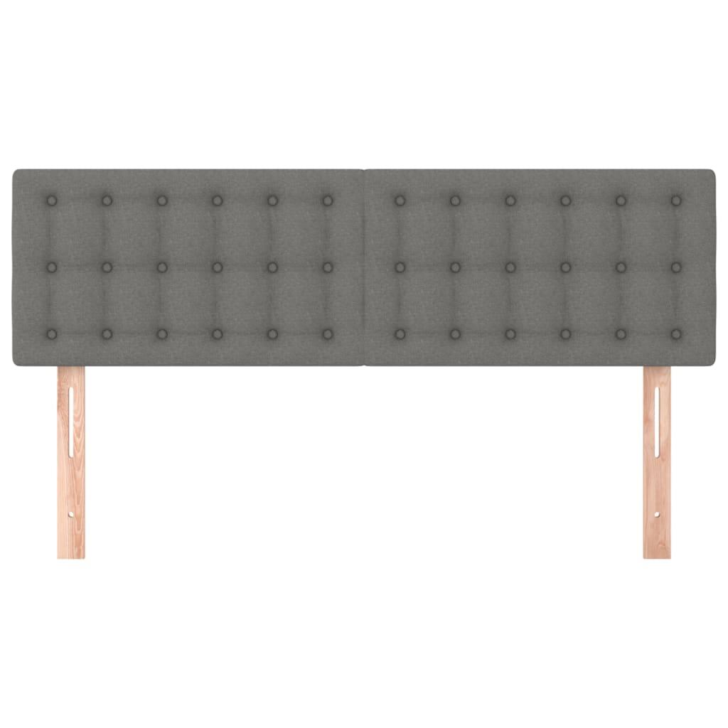 Headboards Dark Grey 144x5x78/88 cm Fabric