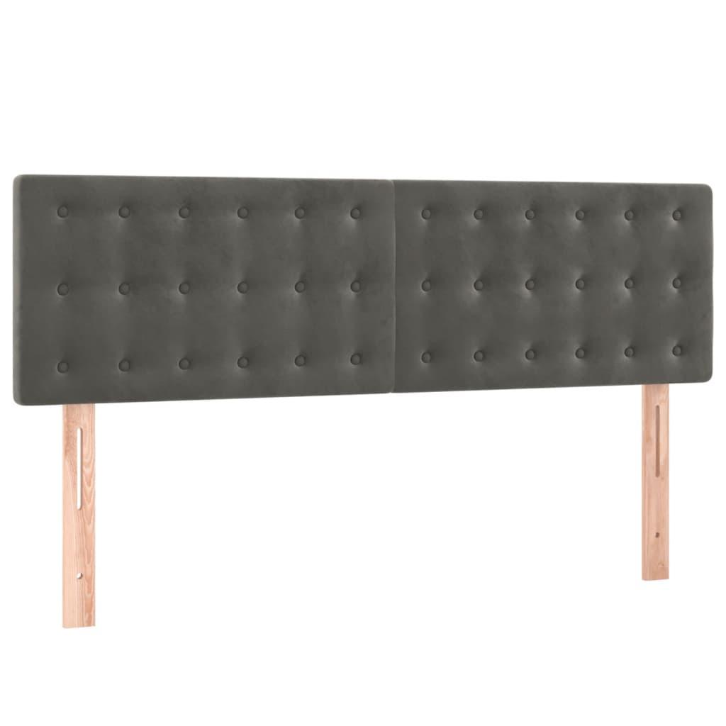 Headboards Dark Grey 144x5x78/88 cm Velvet