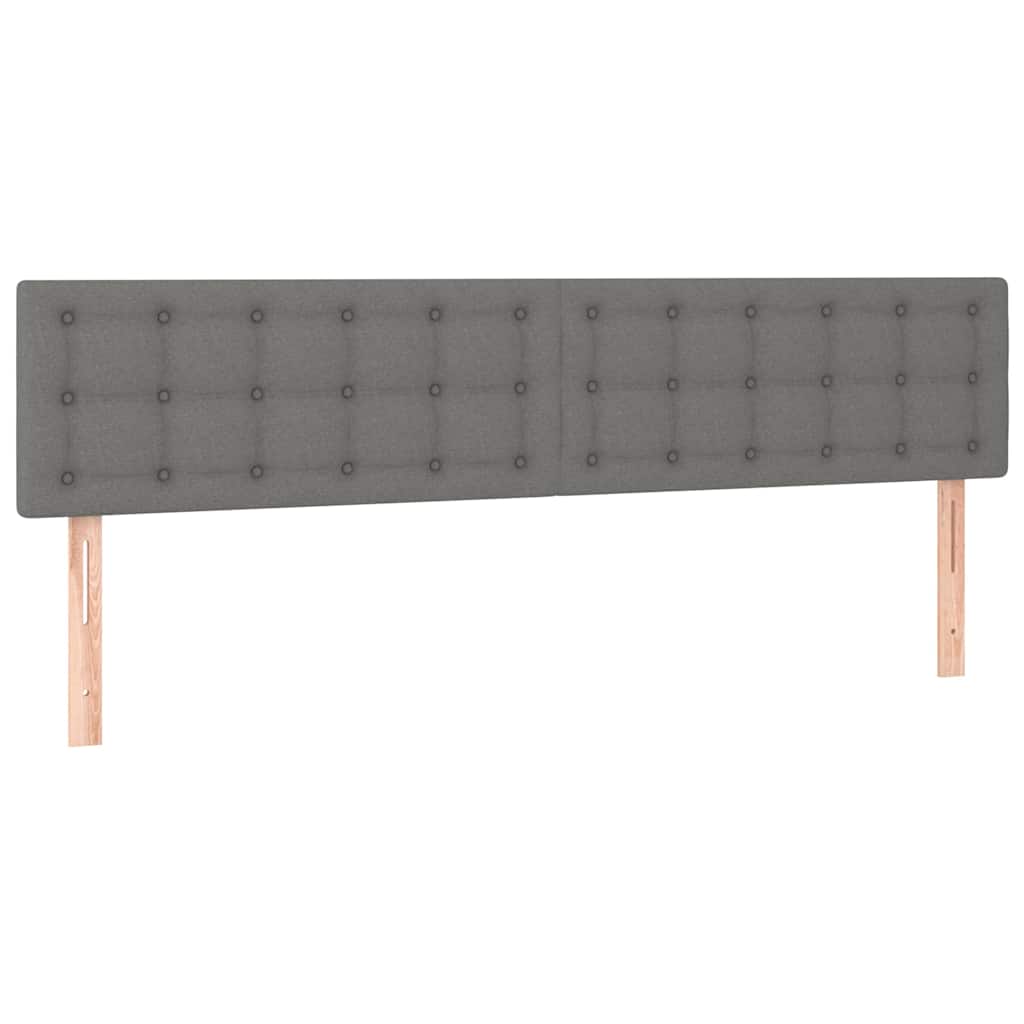 Headboards Dark Grey 200x5x78/88 cm Fabric