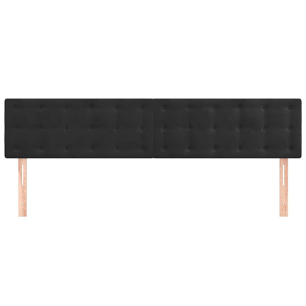 Headboards Black 200x5x78/88 cm Velvet