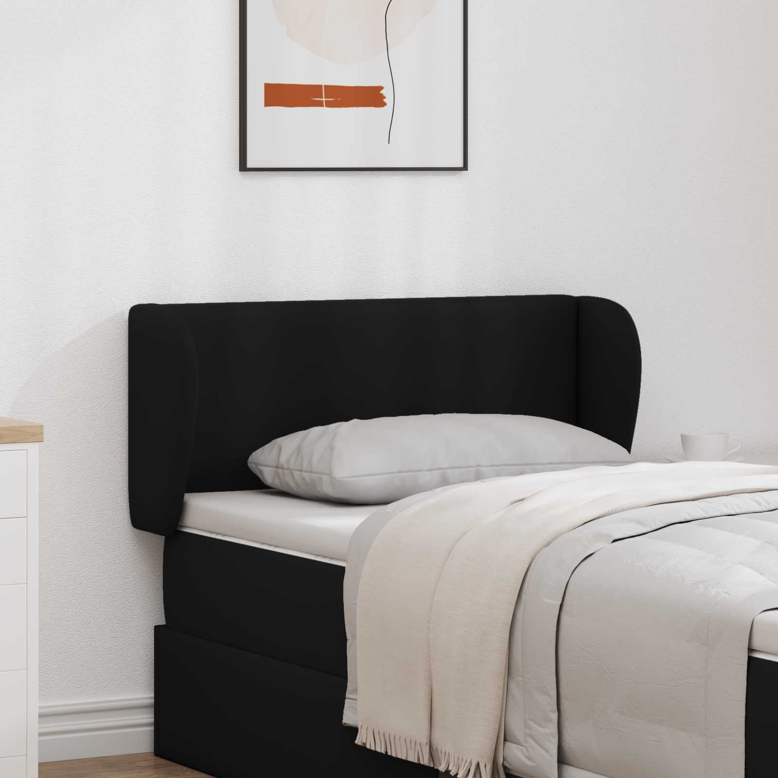 Headboard Ear Black 40 x 23 x 6 cm PVC