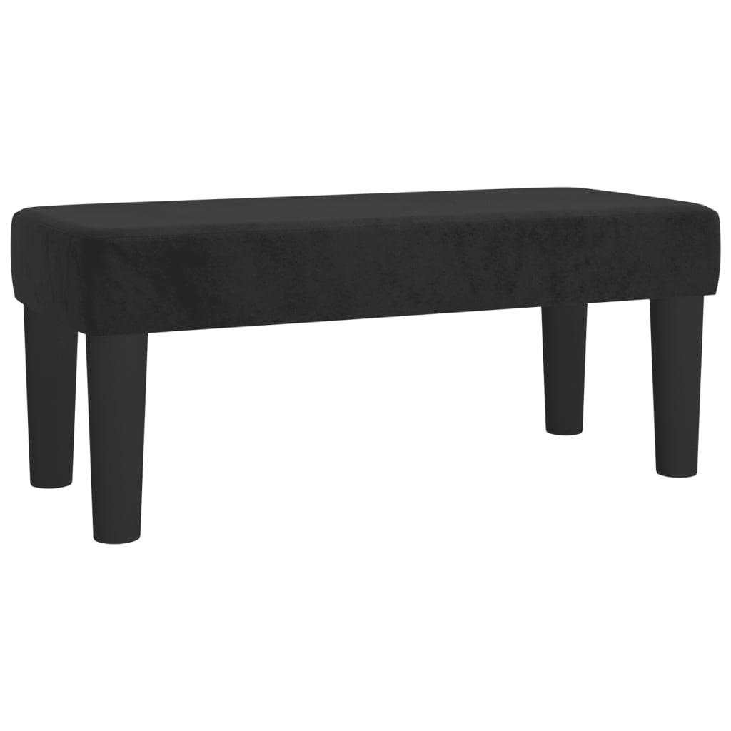 Bench Black 70x30x30 cm Velvet