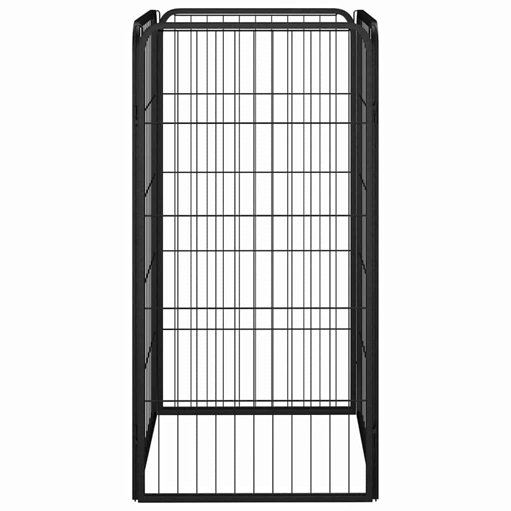 Dog Playpen 4 Panels Black 50x100 cm Powder-coated Steel