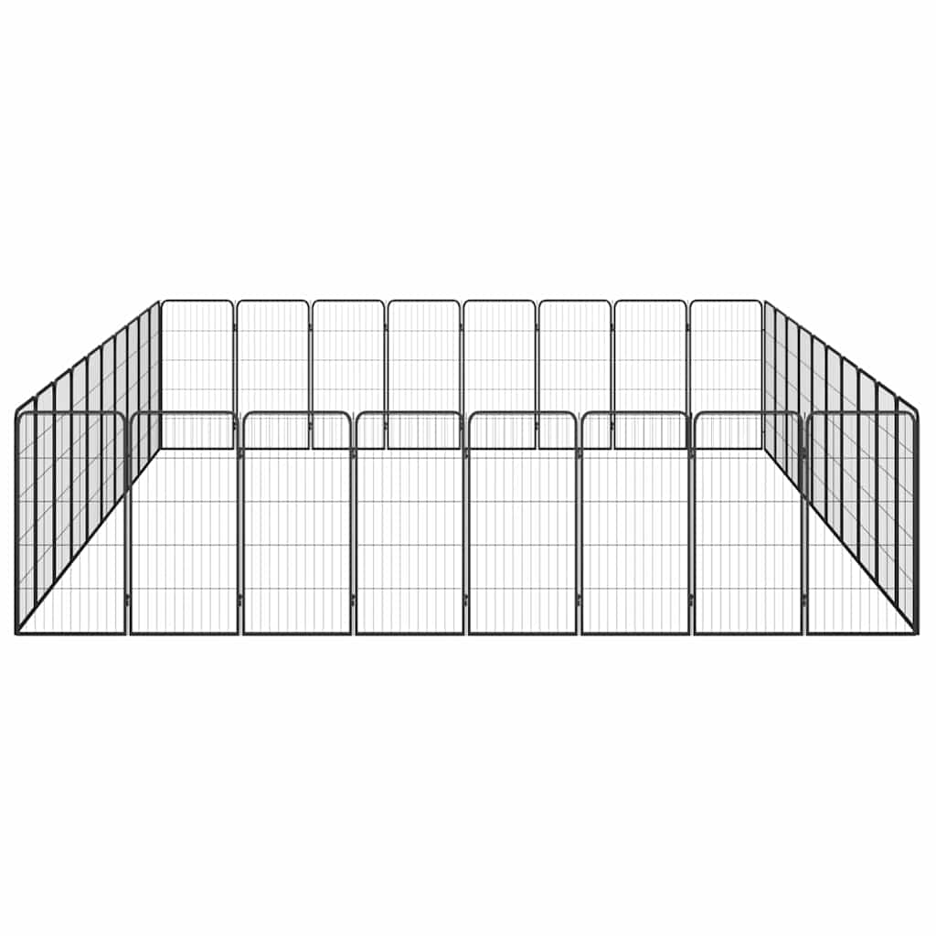 36-Panel Dog Playpen Black 50x100 cm Powder-coated Steel