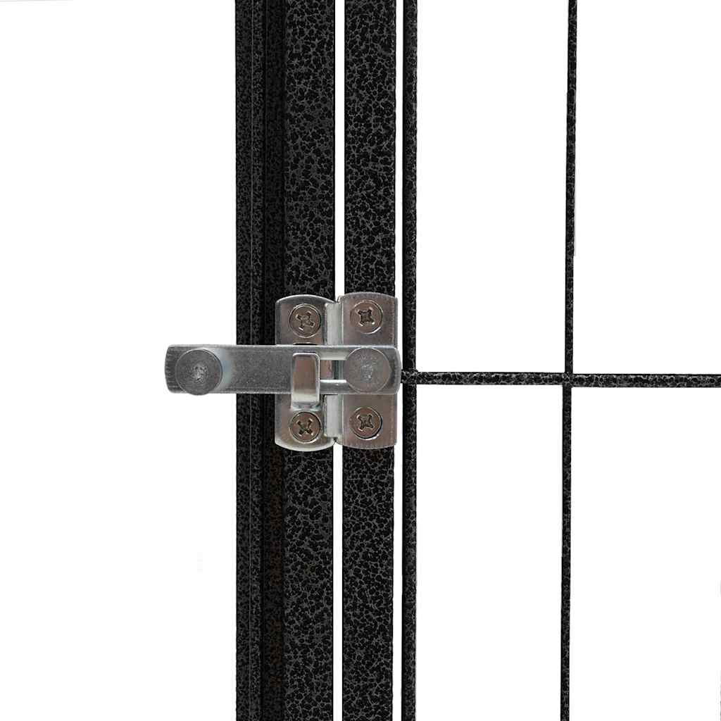 24-Panel Dog Playpen Black 100x50 cm Powder-coated Steel