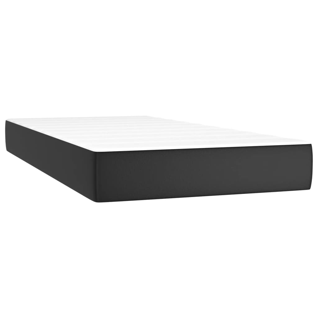 Pocket Spring Bed Mattress Medium Black 90x190x20 cm Faux Leather