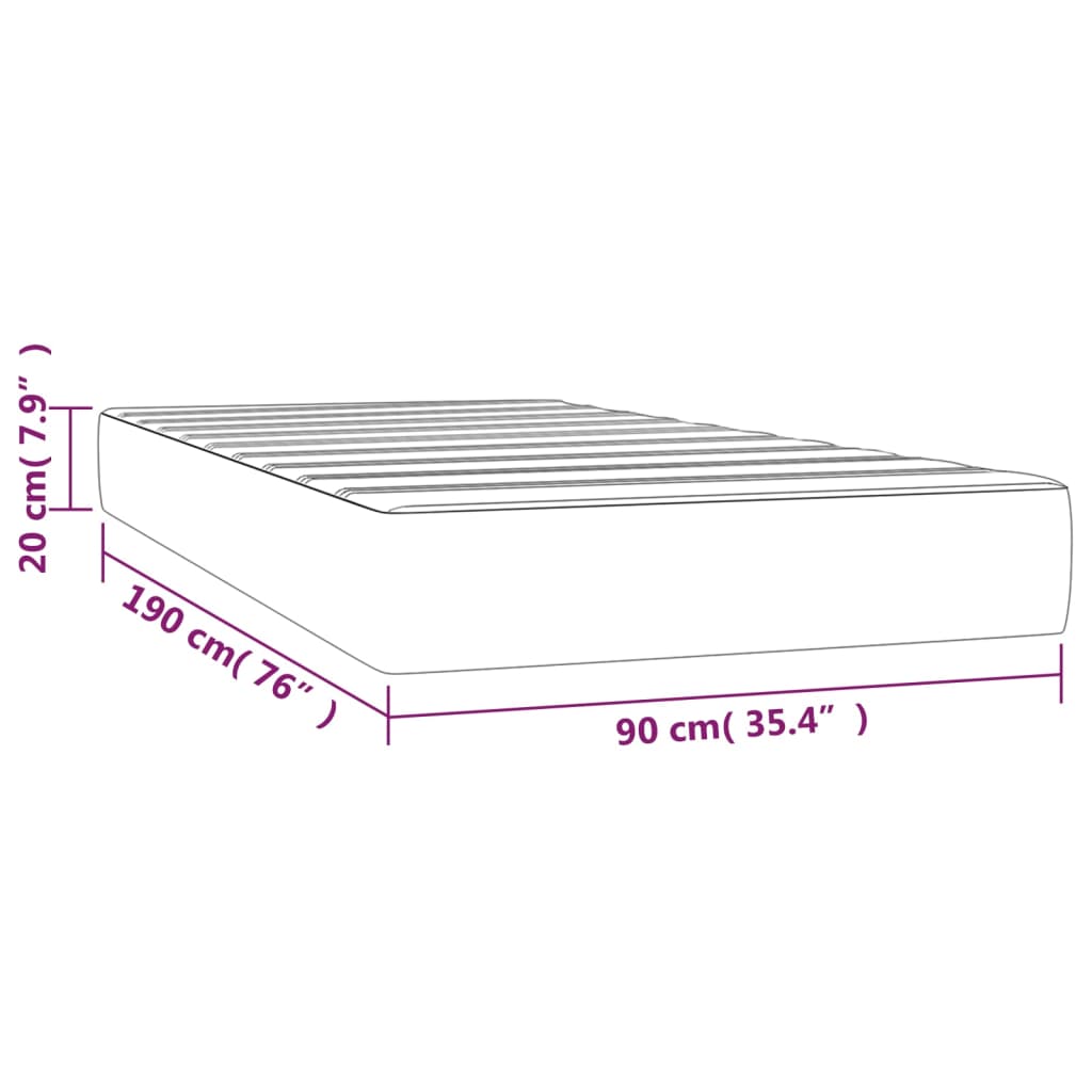Pocket Spring Bed Mattress Medium Black 90x190x20 cm Faux Leather