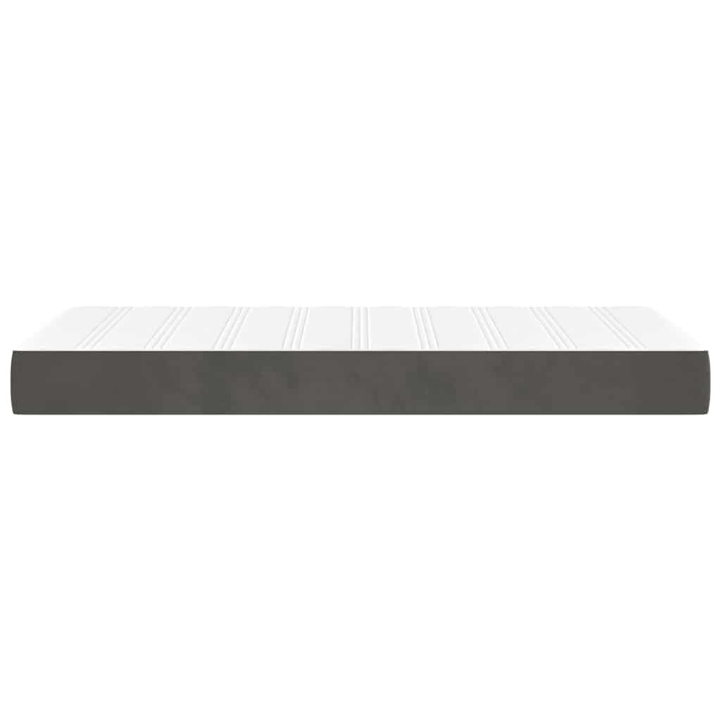 Pocket Spring Bed Mattress Medium Dark Grey 90x190x20 cm Velvet