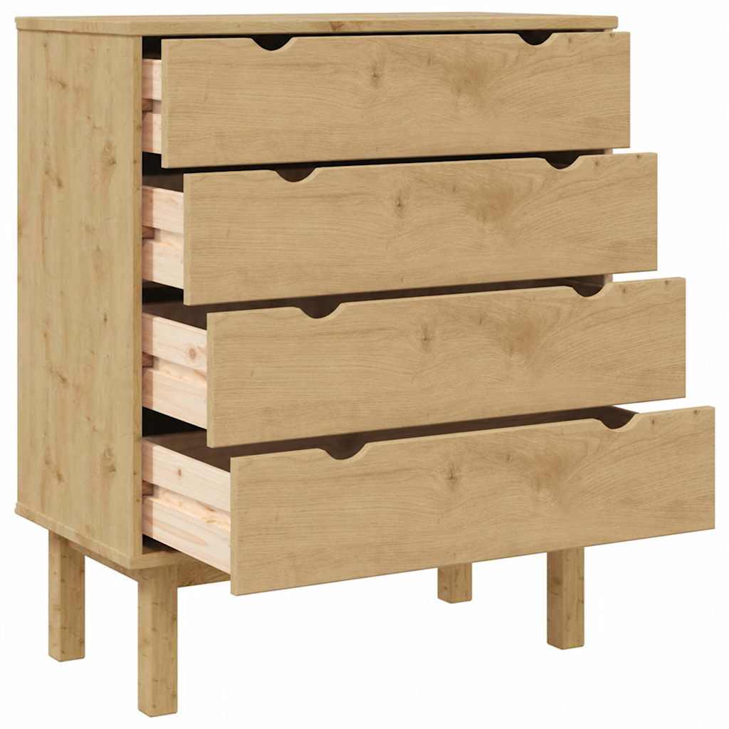 Drawer Cabinet OTTA 76.5x39.5x90cm Solid Wood Pine