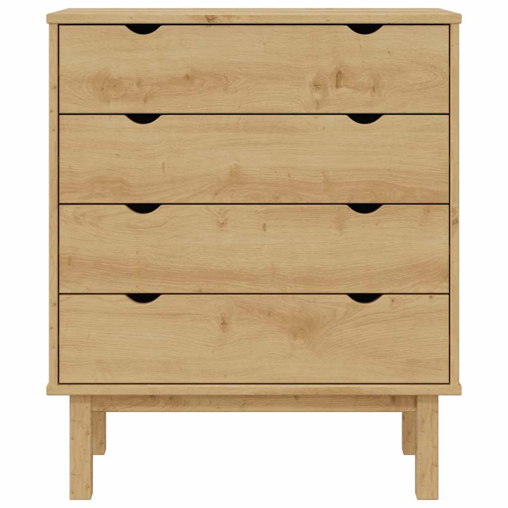 Drawer Cabinet OTTA 76.5x39.5x90cm Solid Wood Pine