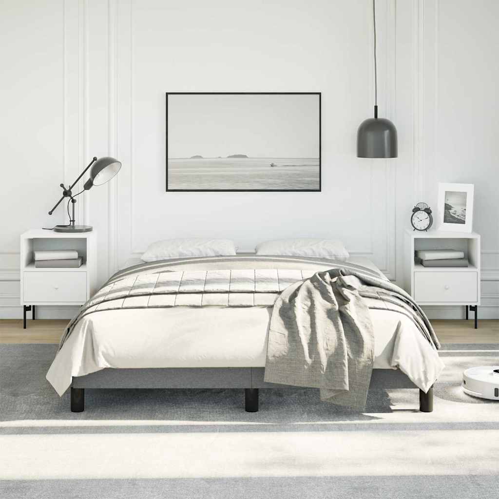 Bed Frame without Mattress Dark Grey 137x187 cm Double Fabric