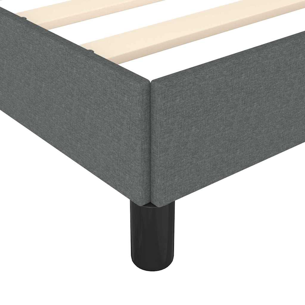 Bed Frame without Mattress Dark Grey 137x187 cm Double Fabric