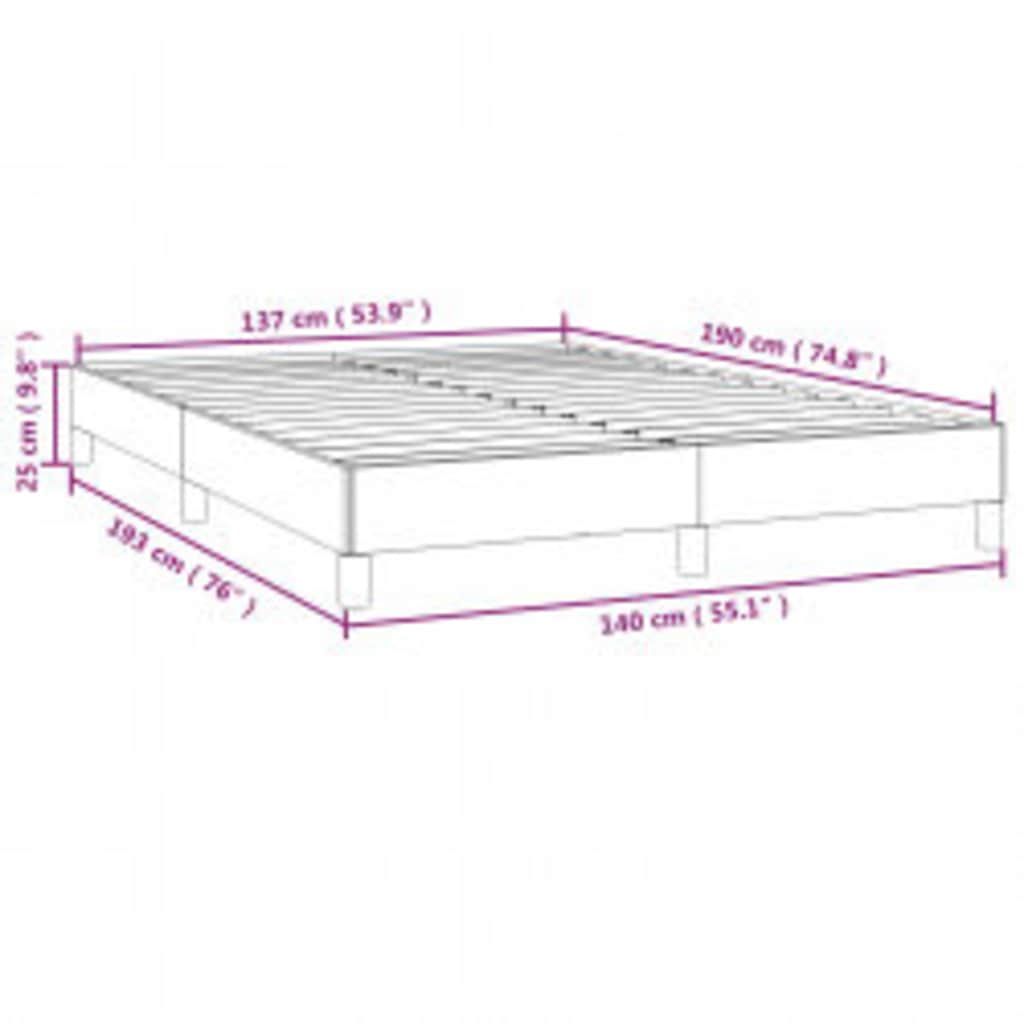 Bed Frame without Mattress Black 137x187 cm Double Faux Leather