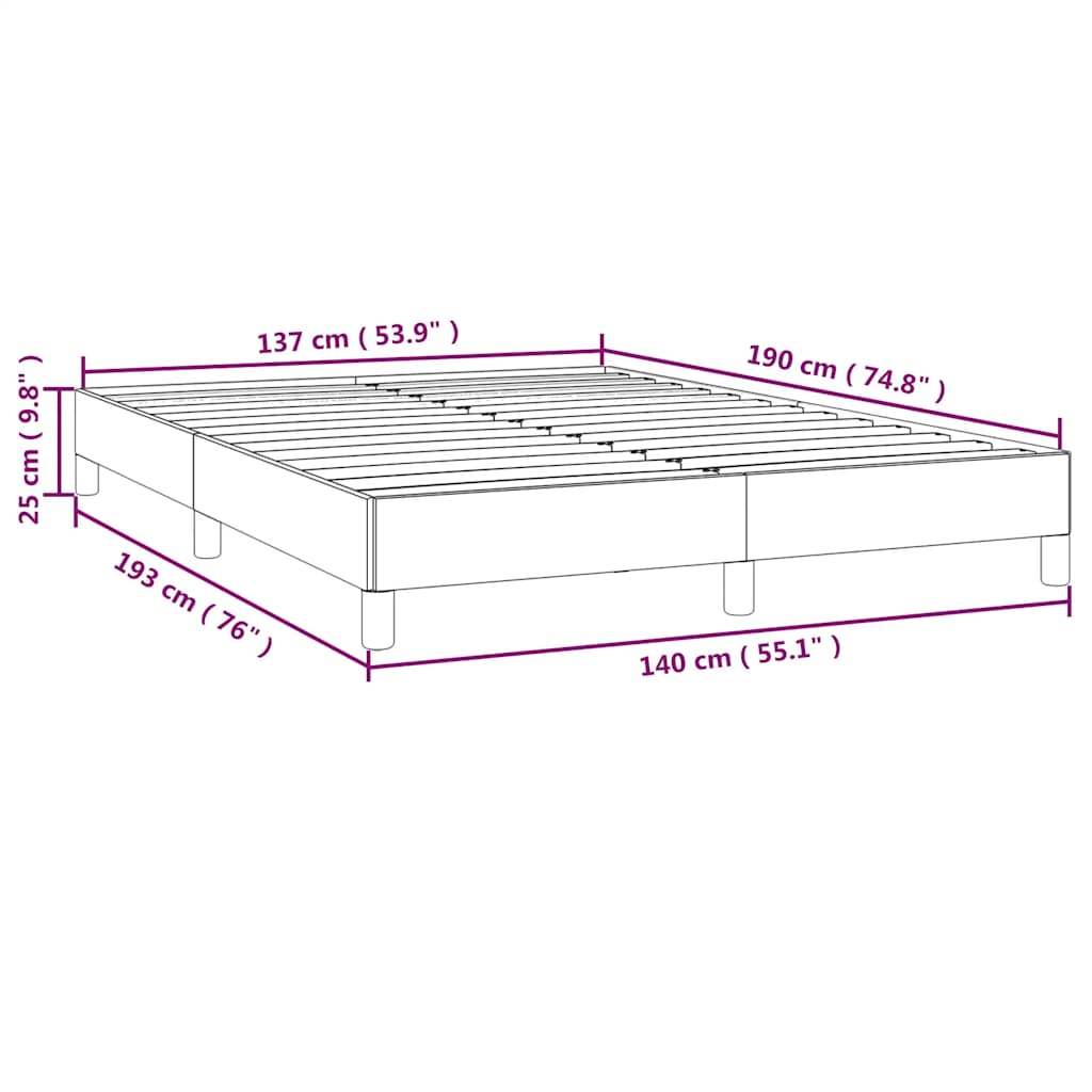 Bed Frame without Mattress Black 137x187 cm Double Velvet