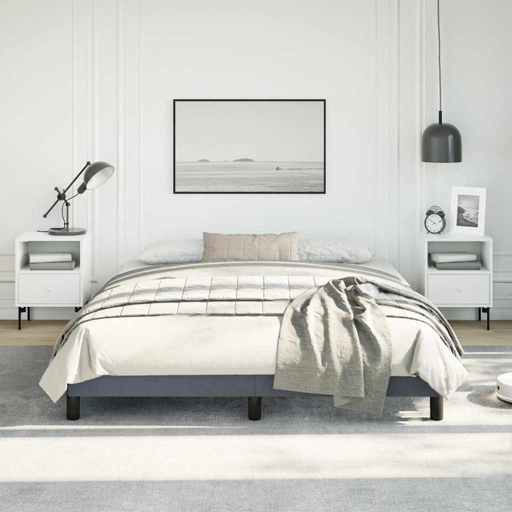 Bed Frame without Mattress Dark Grey 152x203 cm Queen Velvet