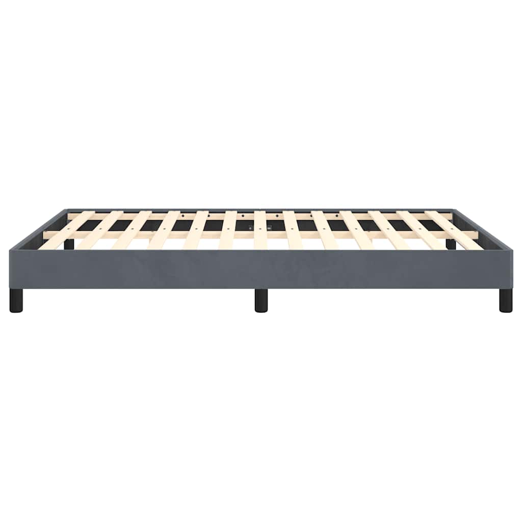 Bed Frame without Mattress Dark Grey 152x203 cm Queen Velvet