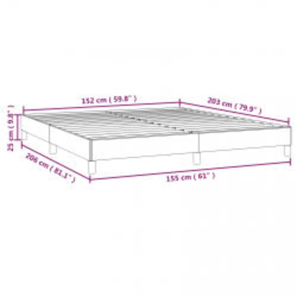 Bed Frame without Mattress Dark Grey 152x203 cm Queen Velvet