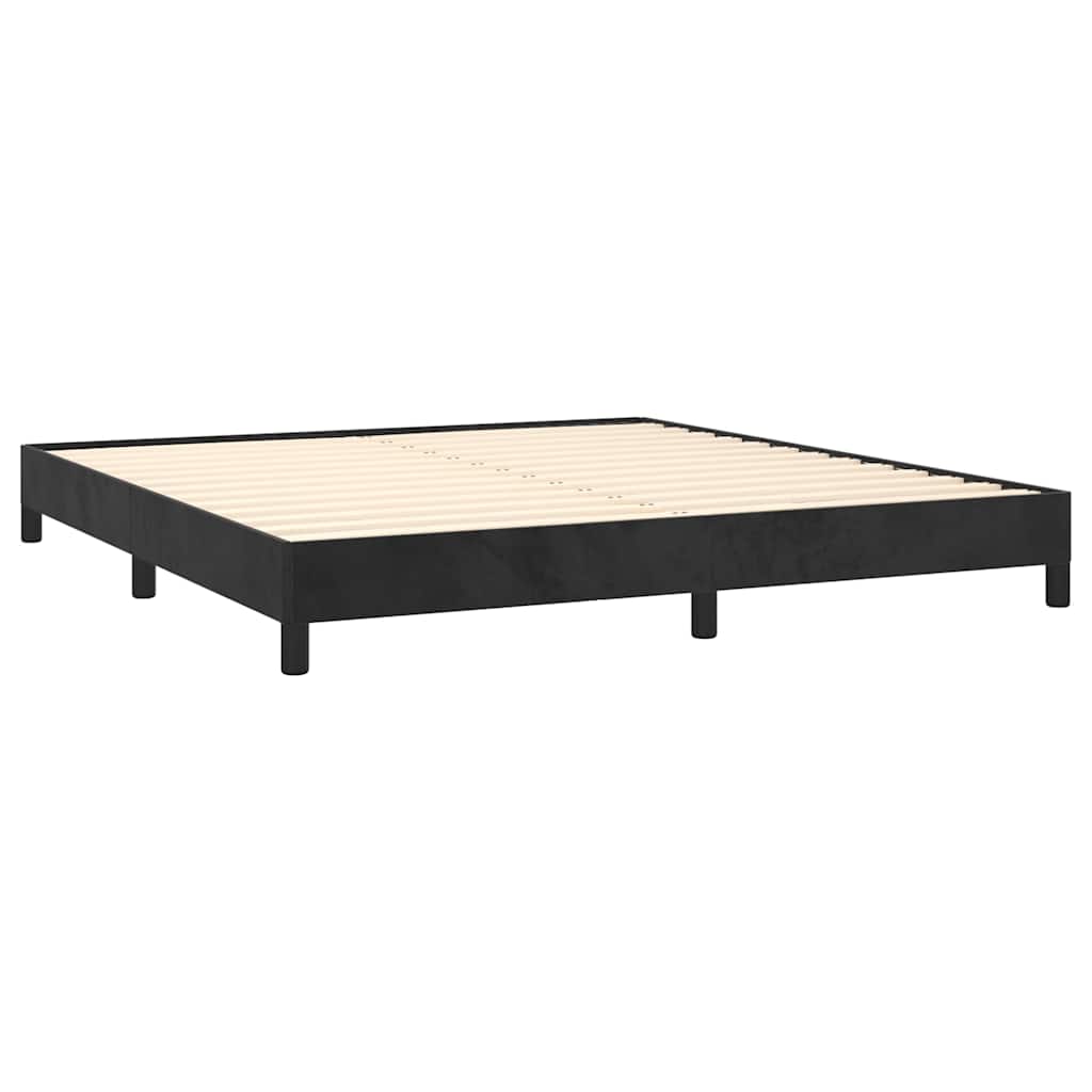 Bed Frame without Mattress Black 152x203 cm Queen Velvet