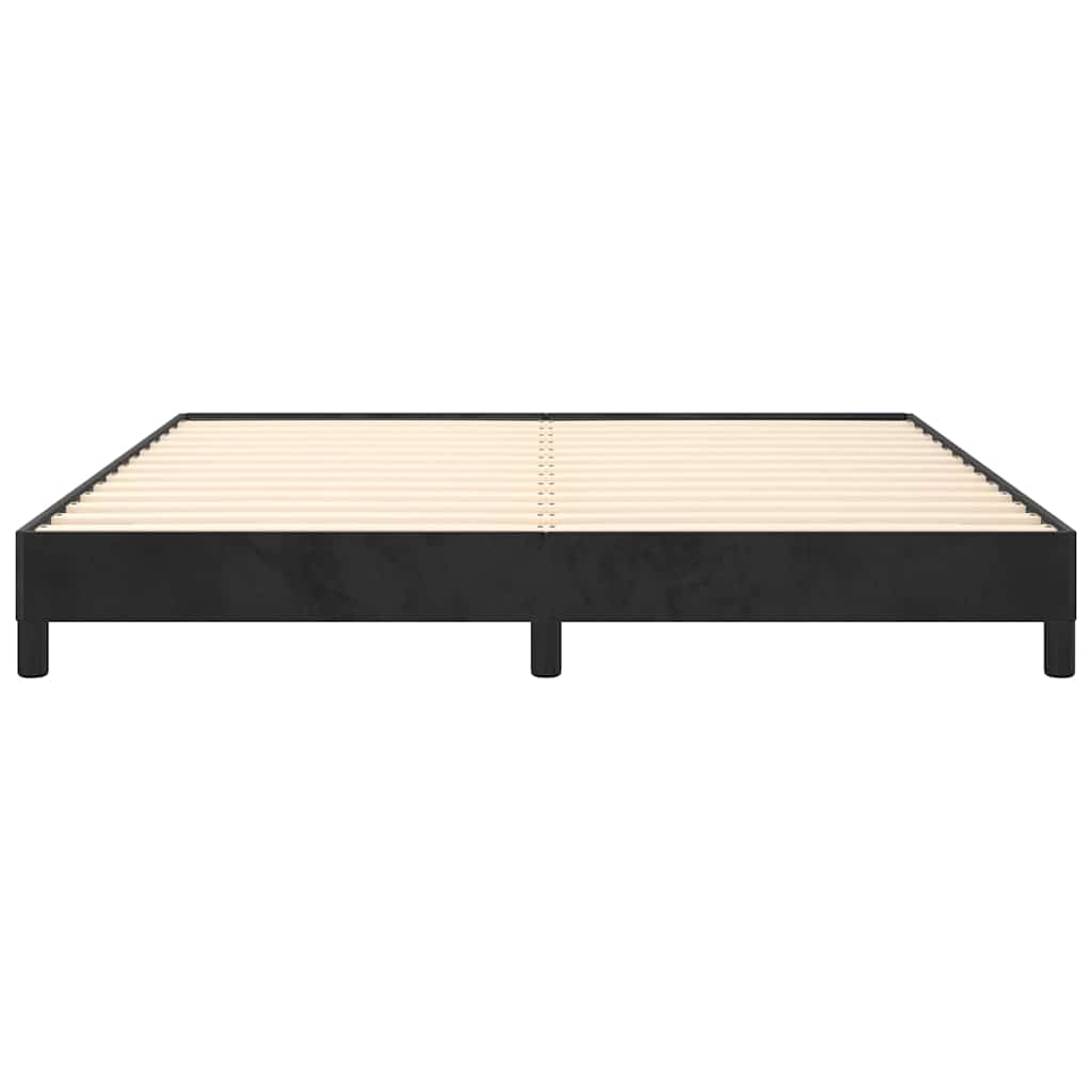Bed Frame without Mattress Black 152x203 cm Queen Velvet