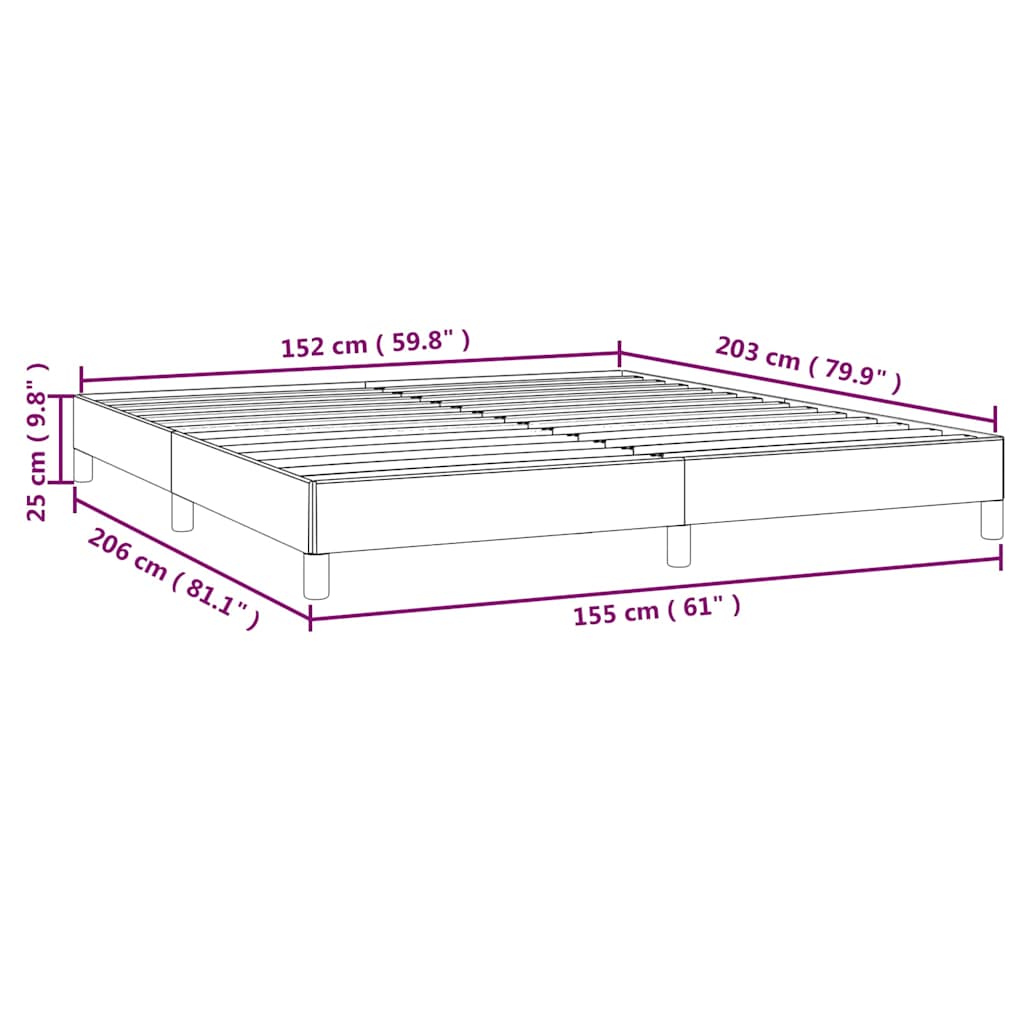 Bed Frame without Mattress Black 152x203 cm Queen Velvet