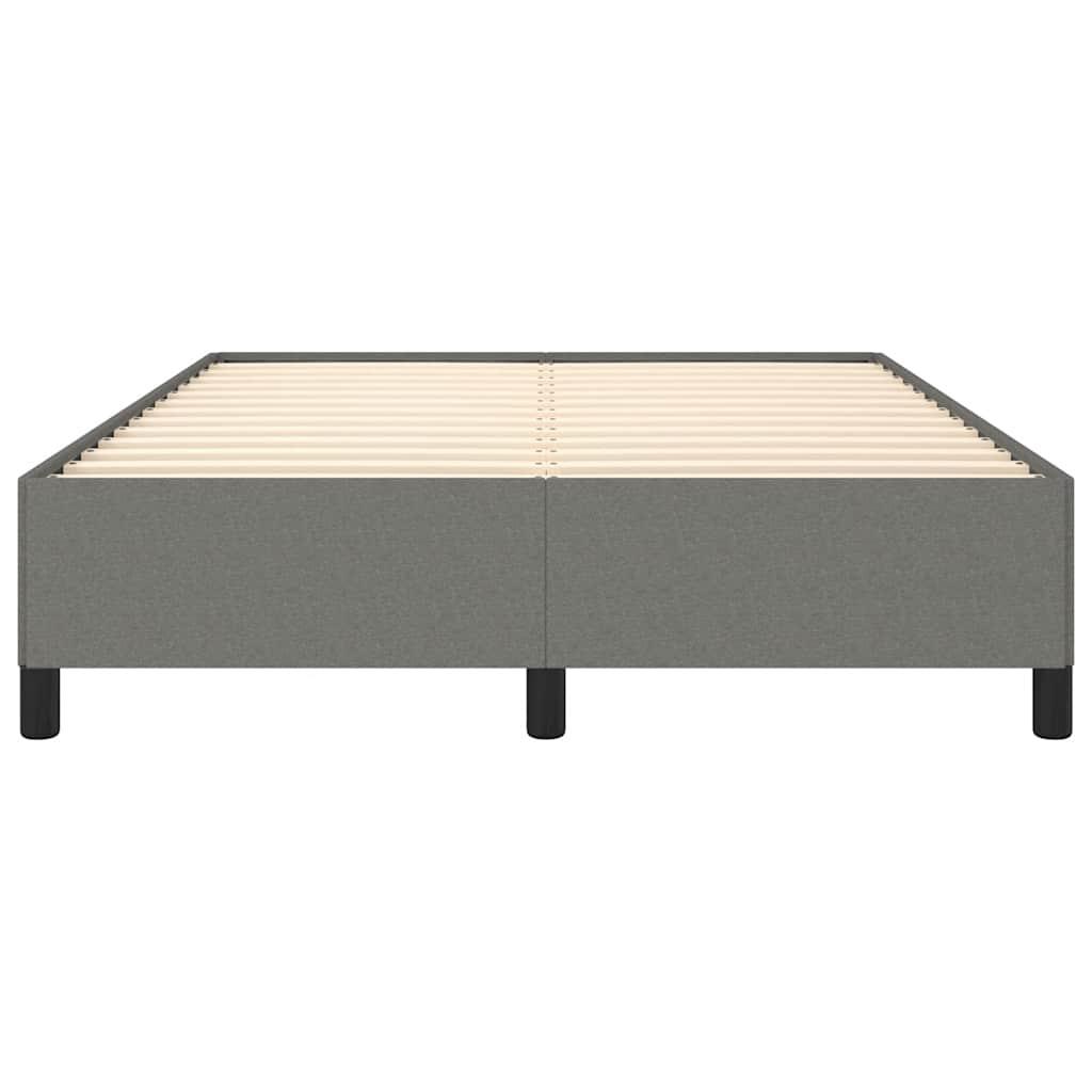 Bed Frame without Mattress Dark Grey 137x187 cm Double Fabric