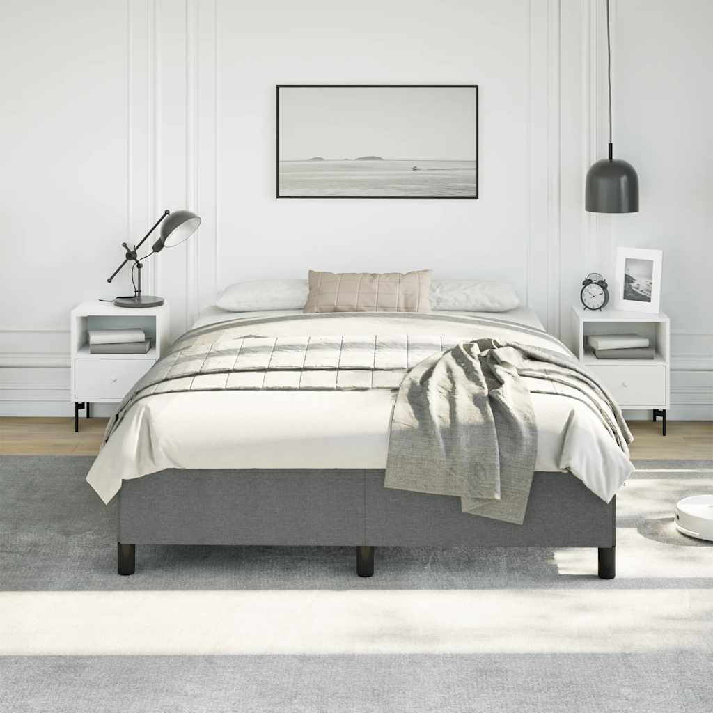 Bed Frame without Mattress Dark Grey 152x203 cm Queen Fabric