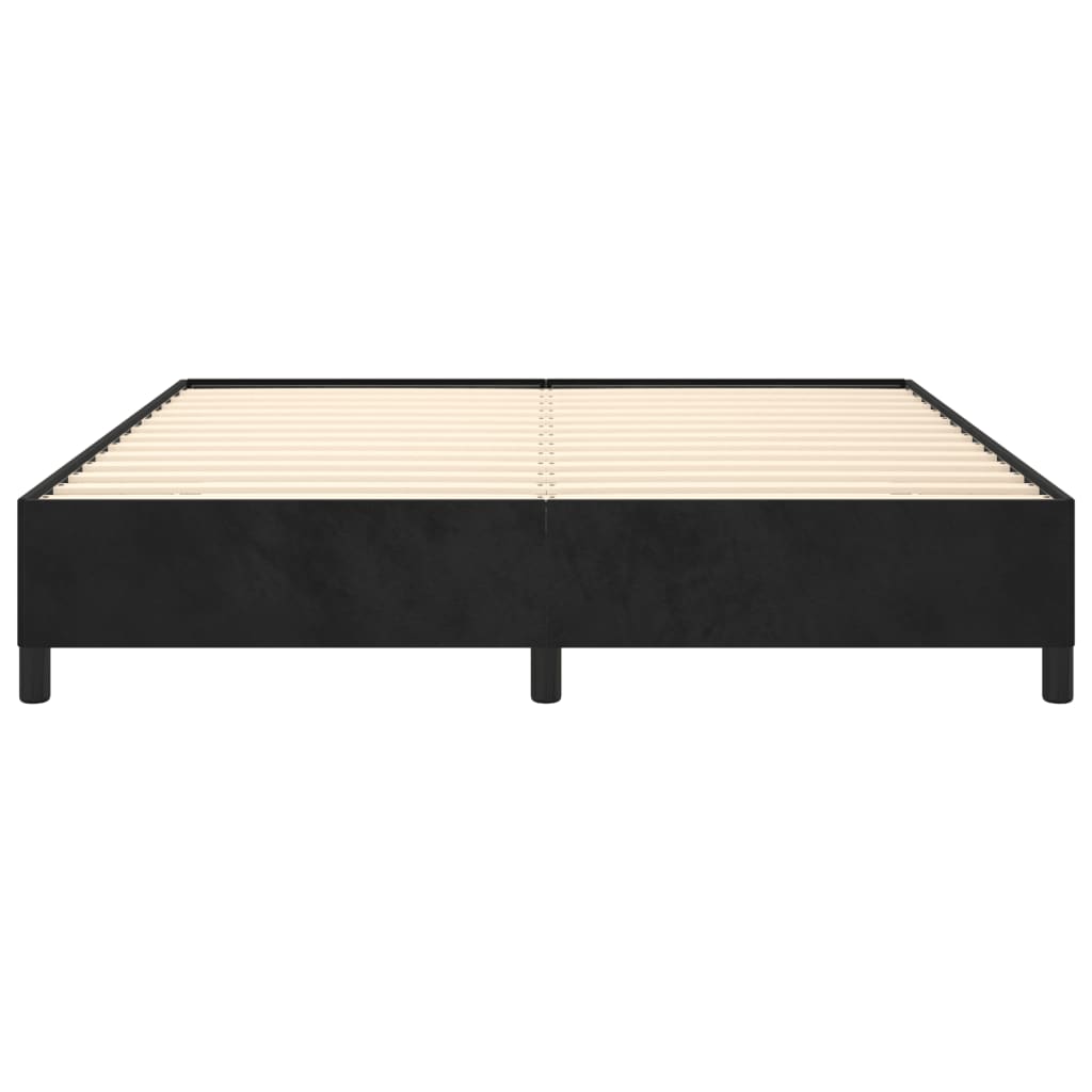 Bed Frame without Mattress Black 152x203 cm Queen Velvet