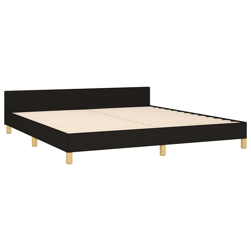 Bed Frame without Mattress Black Queen Fabric