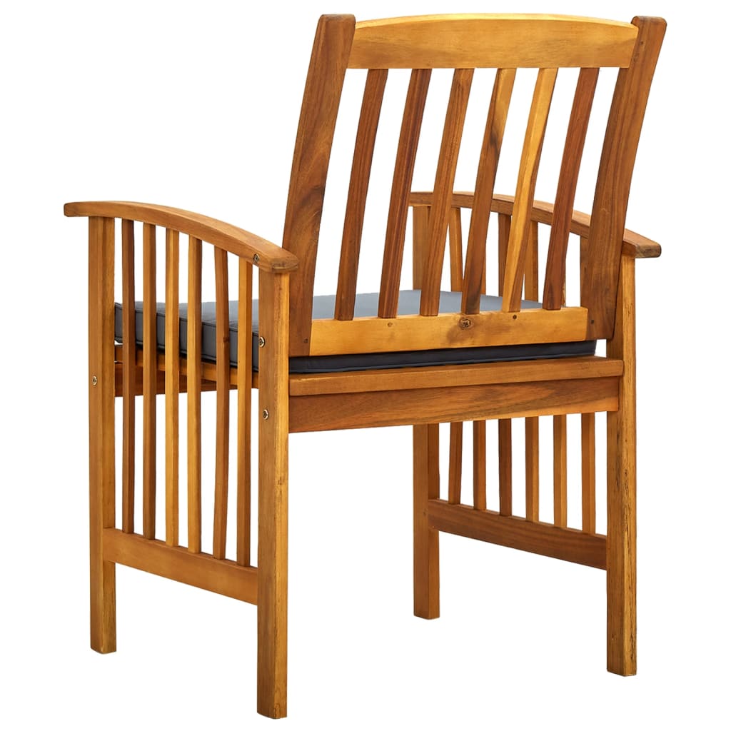 Garden Dining Chairs 4 pcs with Cushions Solid Wood Acacia