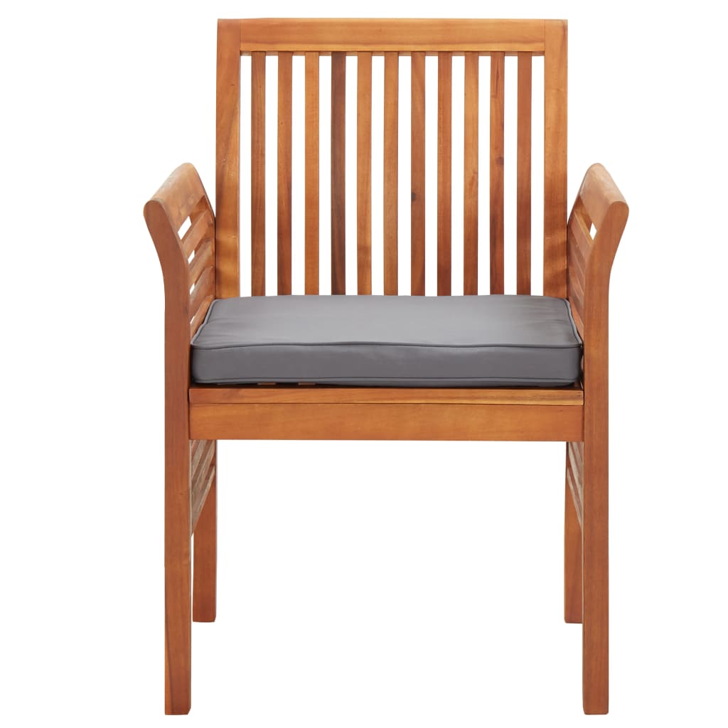 Garden Dining Chairs with Cushions 4 pcs Solid Wood Acacia
