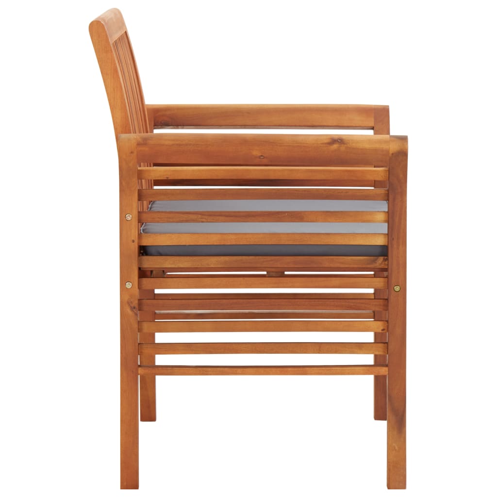 Garden Dining Chairs with Cushions 4 pcs Solid Wood Acacia