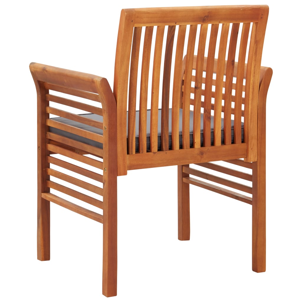 Garden Dining Chairs with Cushions 4 pcs Solid Wood Acacia
