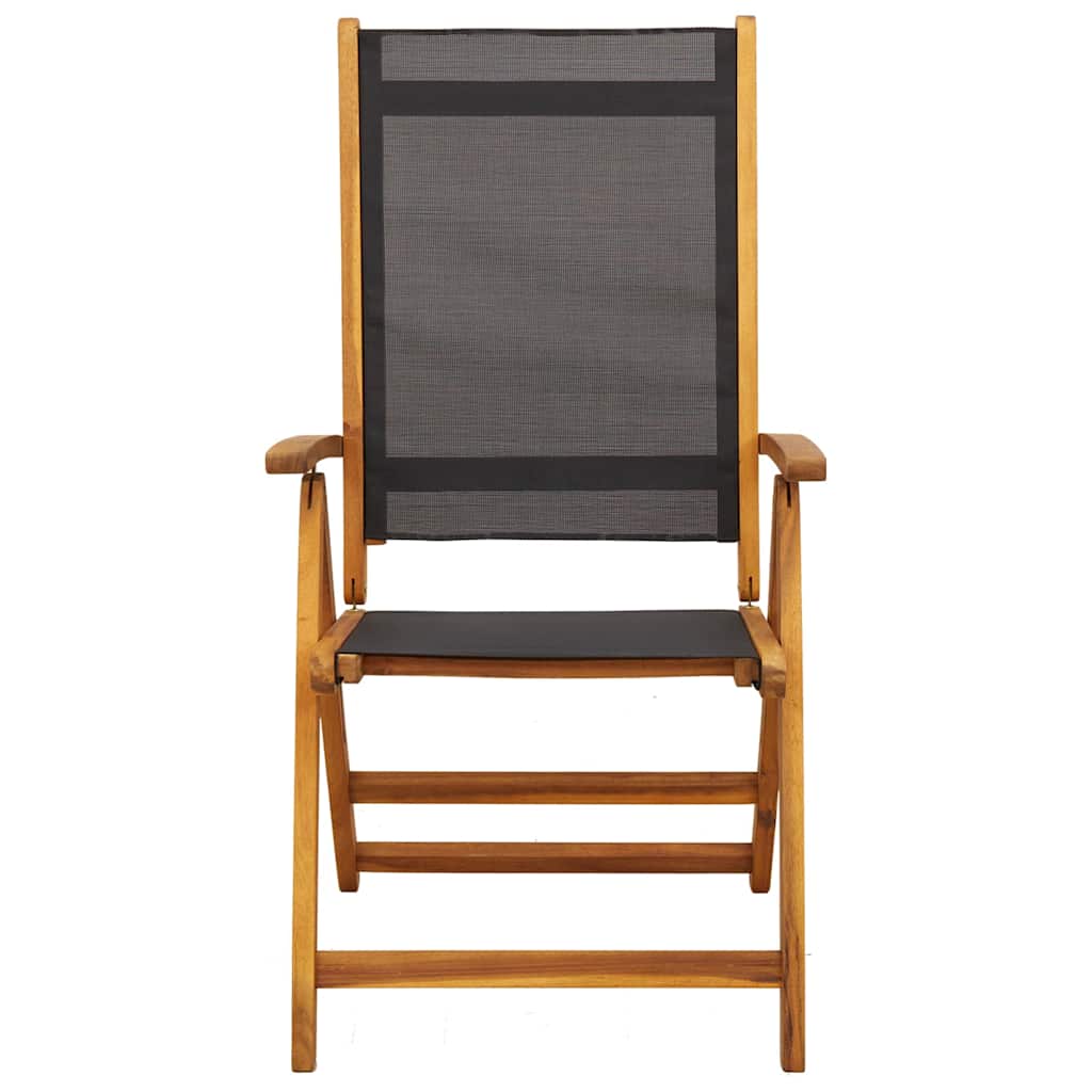 Folding Garden Chairs 6 pcs Solid Wood Acacia and Textilene