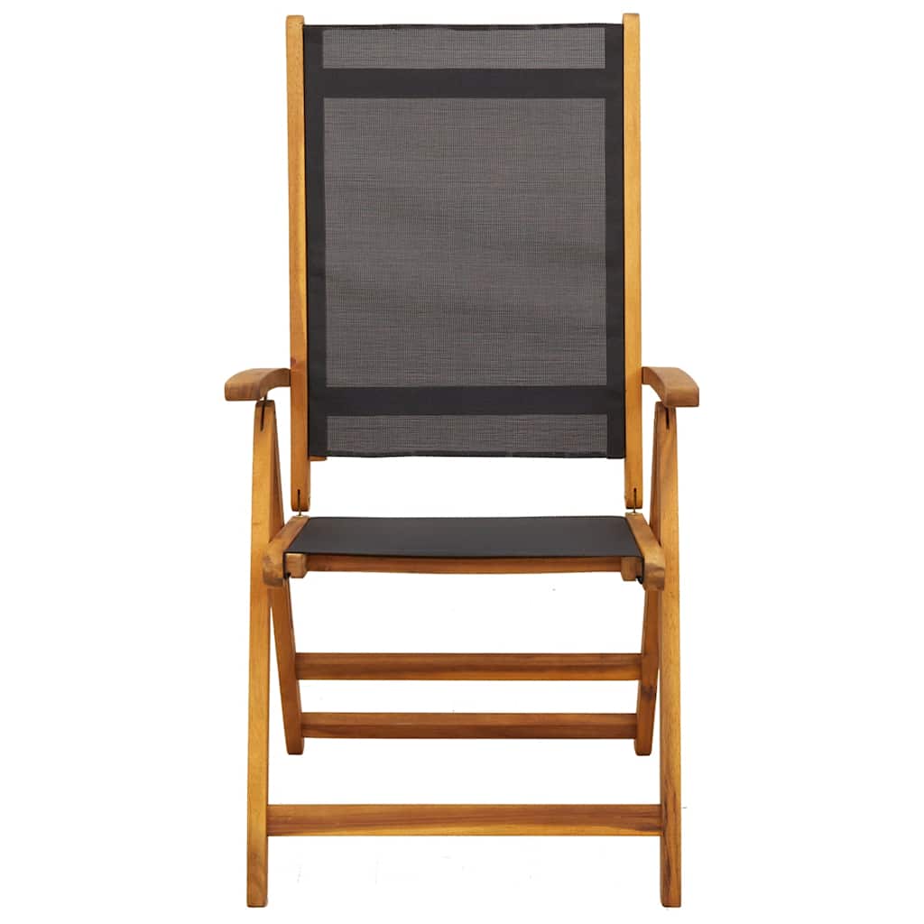 Folding Garden Chairs 6 pcs Solid Wood Acacia and Textilene