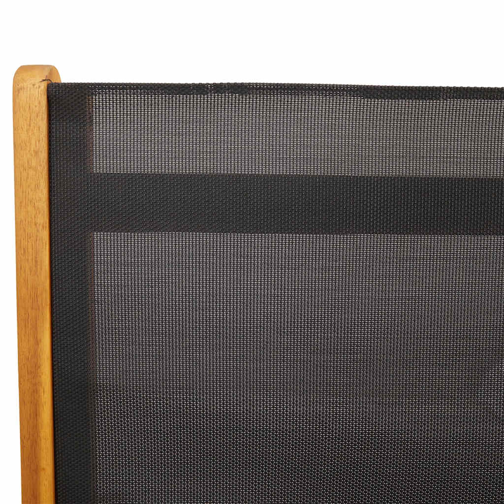 Folding Garden Chairs 6 pcs Solid Wood Acacia and Textilene