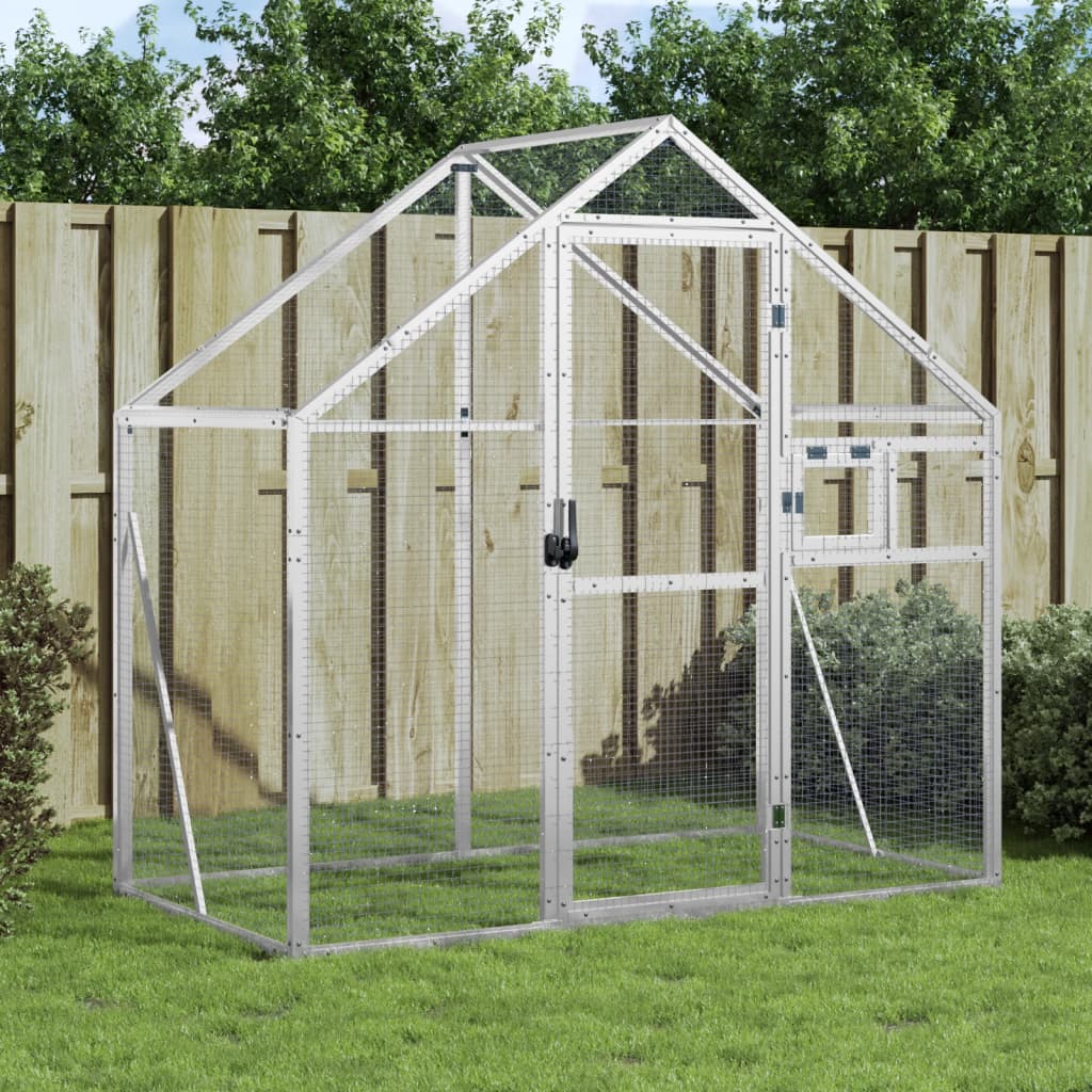 Aviary Silver 179x100x185 cm Aluminium