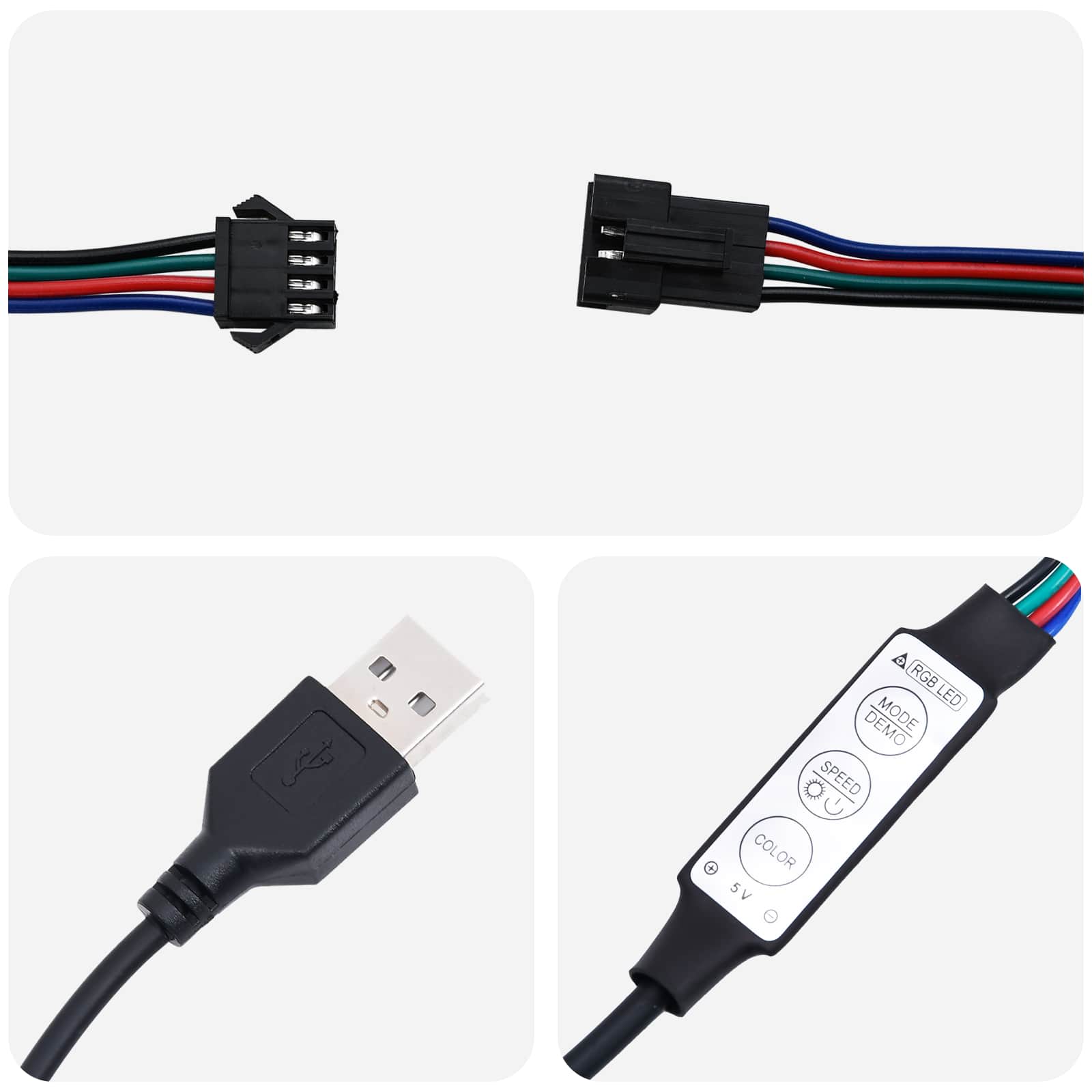 LED Strip 2 pcs Black SMD5050