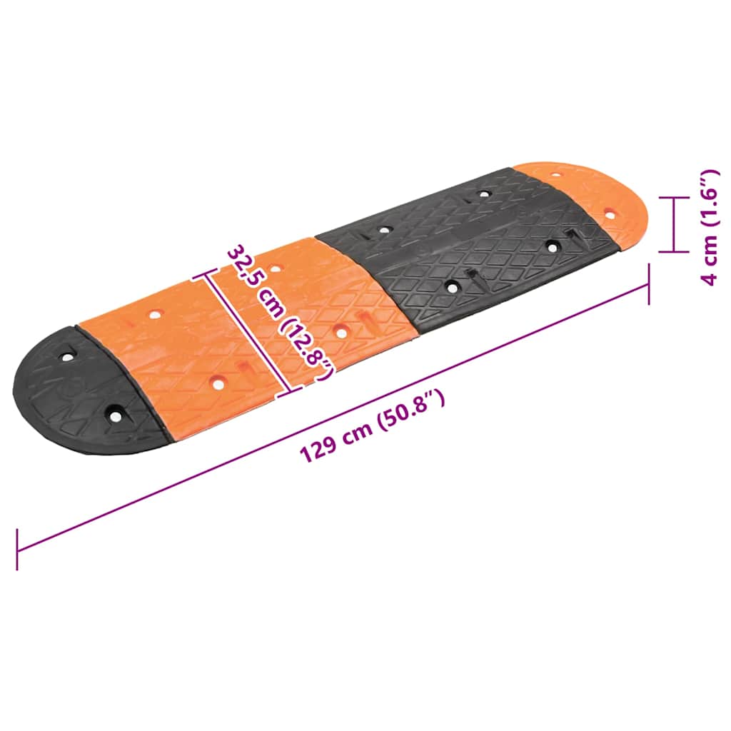 Speed Hump Yellow&Black 129x32.5x4 cm Rubber