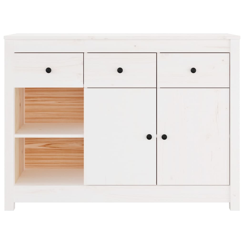 Sideboard White 100x35x74 cm Solid Wood Pine