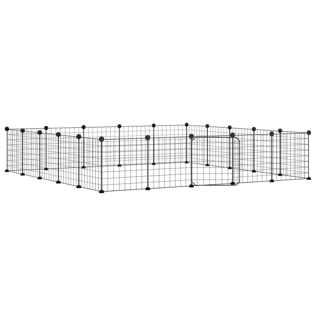 20-Panel Pet Cage with Door Black 35x35 cm Steel