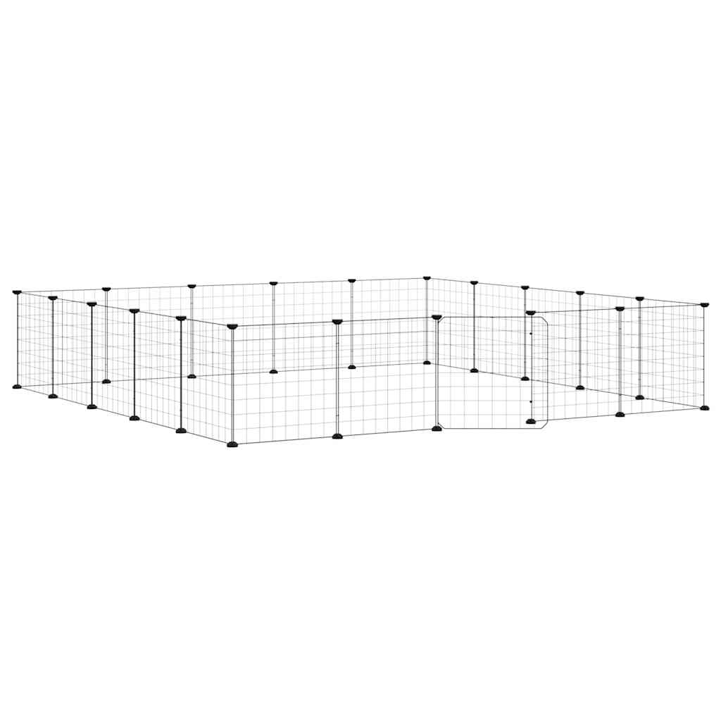 20-Panel Pet Cage with Door Black 35x35 cm Steel